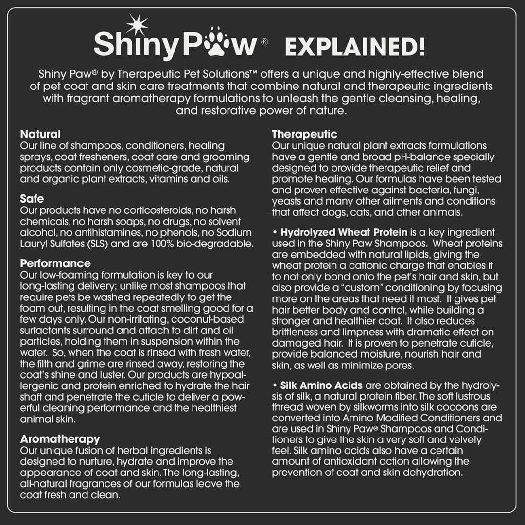 Shiny Paw Natural Deep Cleaning Organic Dog Shampoo 16 oz | Dog Itching Skin Relief with Evergreen, Aloe & Rosemary | Natural Dog Shampoo for Smelly Dogs