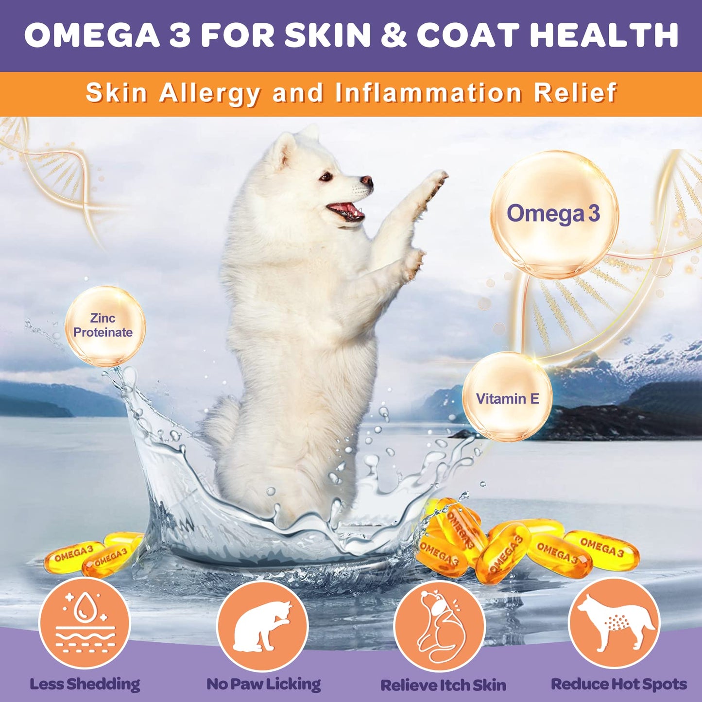 NATURE TARGET Probiotics for Dogs - Omega 3 Fish Oil for Dogs