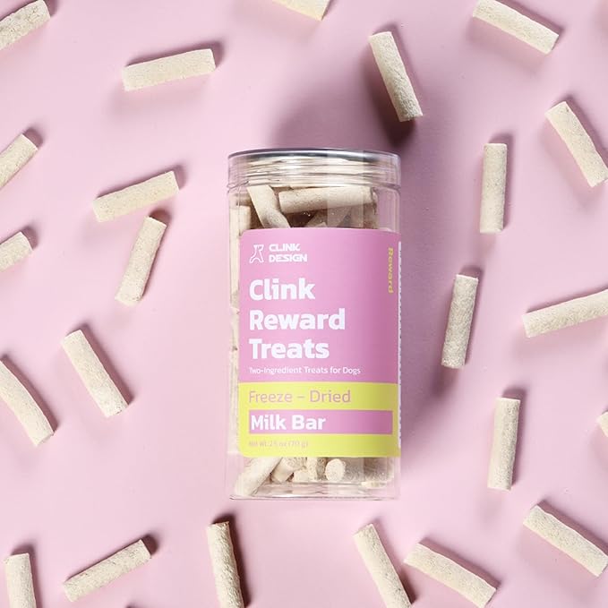 Clink Design Freeze Dried Dog & Cat Treats, Healthy Freeze Dried Goat Milk for Cats and Dogs, 60% Goat Milk & 40% Chicken, 2.5oz/70g, Clink Clicker Compatible, Dog Training Treats