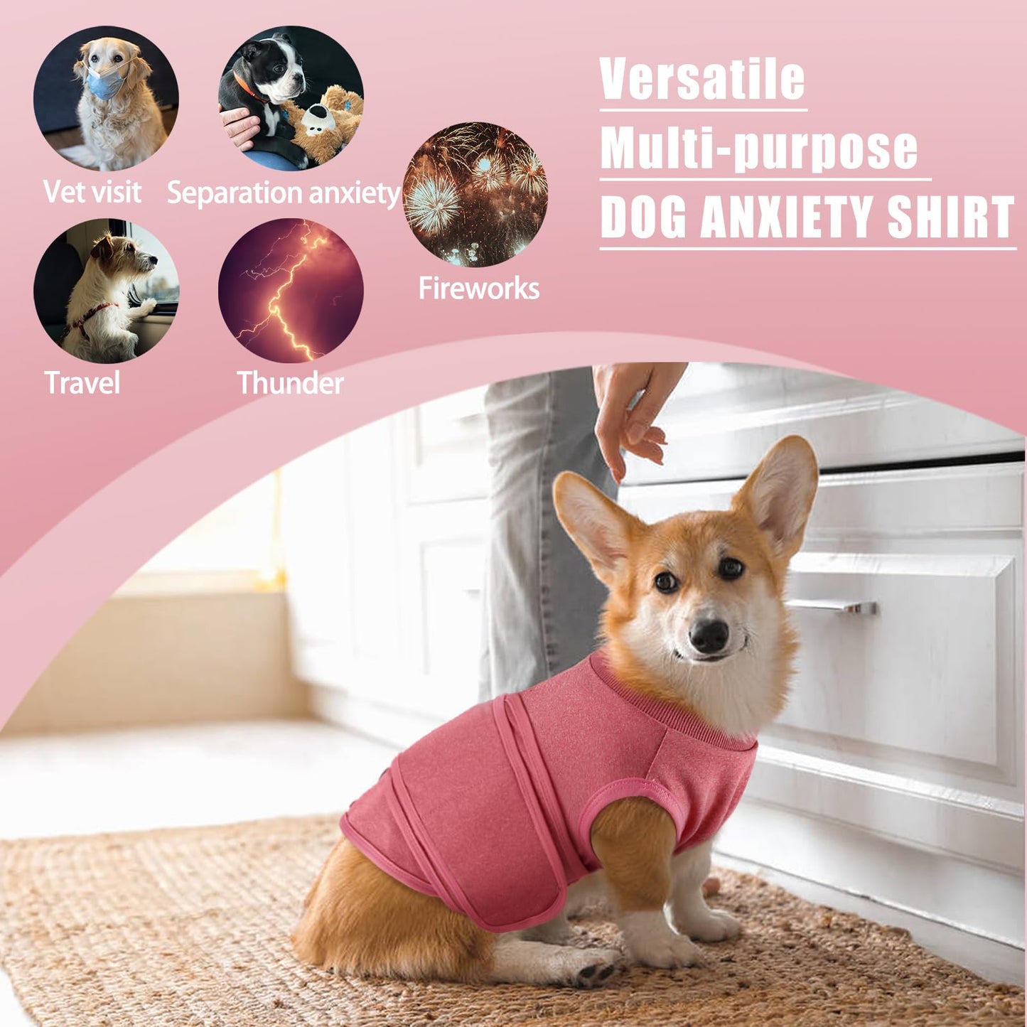 Breathable Dog Shirt for Thunderstorm, Skin-Friendly Dog Calming Shirt,Dog Coat for Thunder,Keep Pet Calm Without Medicine & Training,Dog Recovery Vest Pet Clothes Apparel for Small Medium Large Dogs