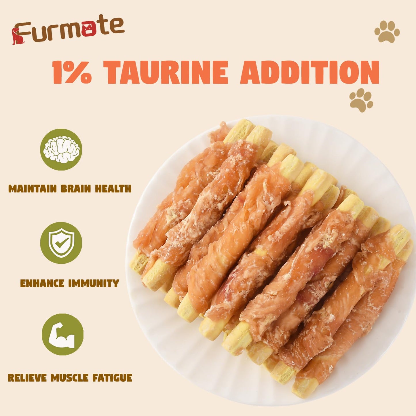Furmate Chicken Jerky Wrapped Pumpkin Biscuits Treats for Dogs,Low Fat Rawhide Free Healthy Chewy Dog Training Treats,High Fiber Pumpkin Biscuits Dog Snacks for Small Medium Large Dogs 10.58 oz
