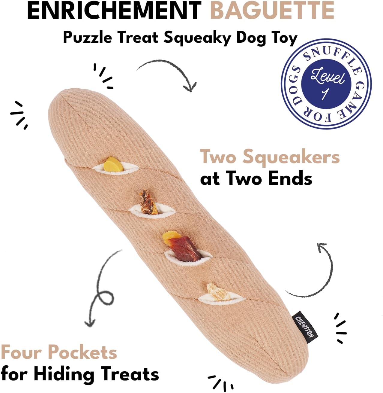 CHEWFFON Interactive Squeak Dog Toy, Dog Enrichment Puzzle Toys, Stress Release Game for Boredom, Snuffle Activity Foraging Instinct Training of Dogs