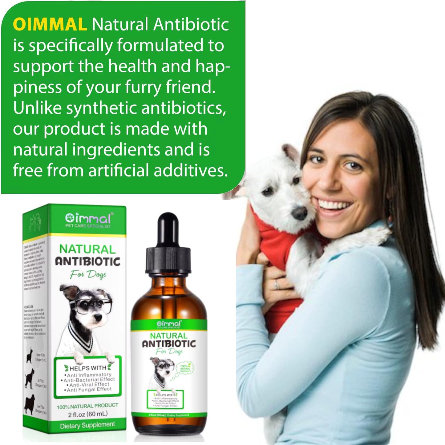 Natural Dog Antibiotics Supplement – Herbal Antibiotics Drops for Immune, Allergy & Skin Support – Itchy Skin, Ear & Hot Spot Relief – for All Breeds