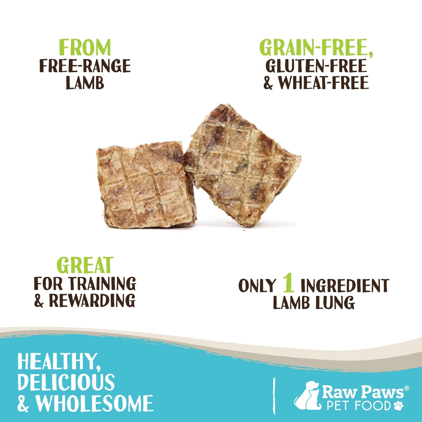 Raw Paws Lamb Lung Treats for Dogs (8-Ounce) - Packed in USA - Free Range Dehydrated Lamb for Dogs - Crunchy Natural Bites - Dog Treat Training Lung Filets
