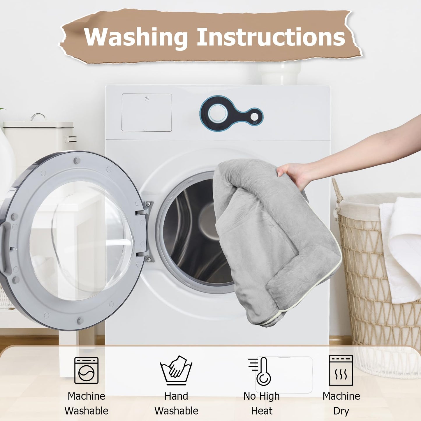 Dokdogs Orthopedic Dog Beds Large Sized Dogs - Waterproof Memory Foam Pet Bed for Couch with Removable Washable Cover & Nonskid Bottom, Big Dog Sofa Bed (L, Grey)