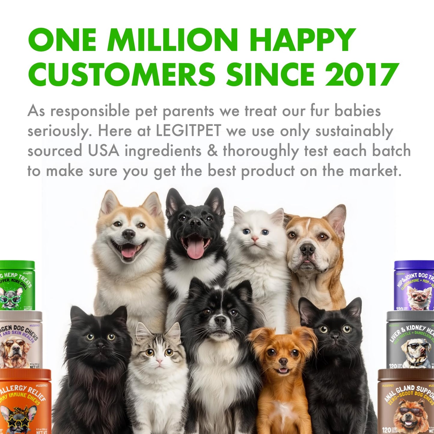 LEGITPET Cat Calming Treats Natural Anxiety Relief for Indoor Cats Stress & Travel Storm Separation Support Helps with Vet Visits, Grooming & Loud Noises Soothing Behavior Aid 100 Yummy Chews