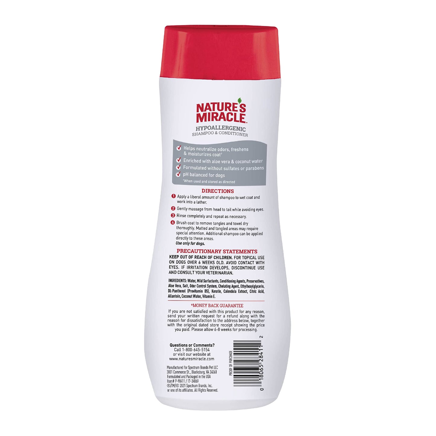 Nature’s Miracle Hypoallergenic Shampoo & Conditioner for Dogs, 16 Oz, Unscented