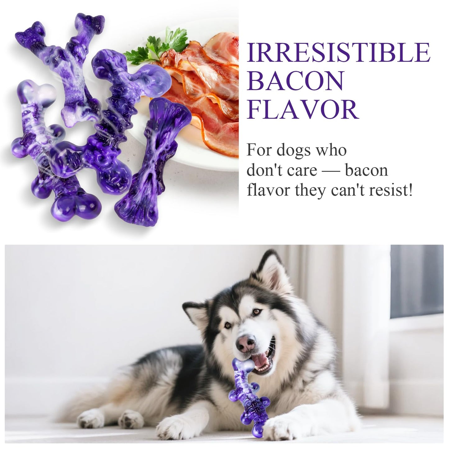 KSEROO X 4-Pack Indestructible Chew Toys for Extra-Large Dogs - Aggressive Chewers, Durable Nylon Bone, Heavy Duty Long-Lasting Dog Toys for Large Breed & Strong Chewers