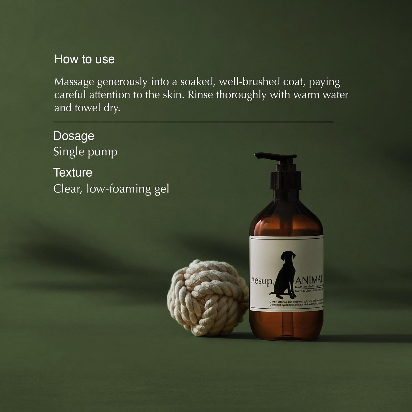 Aesop Pet Shampoo | Gentle Dog Shampoo and Coat Wash with Deodorizing Properties | Citrus, Fresh Scent | 16.9 fl oz