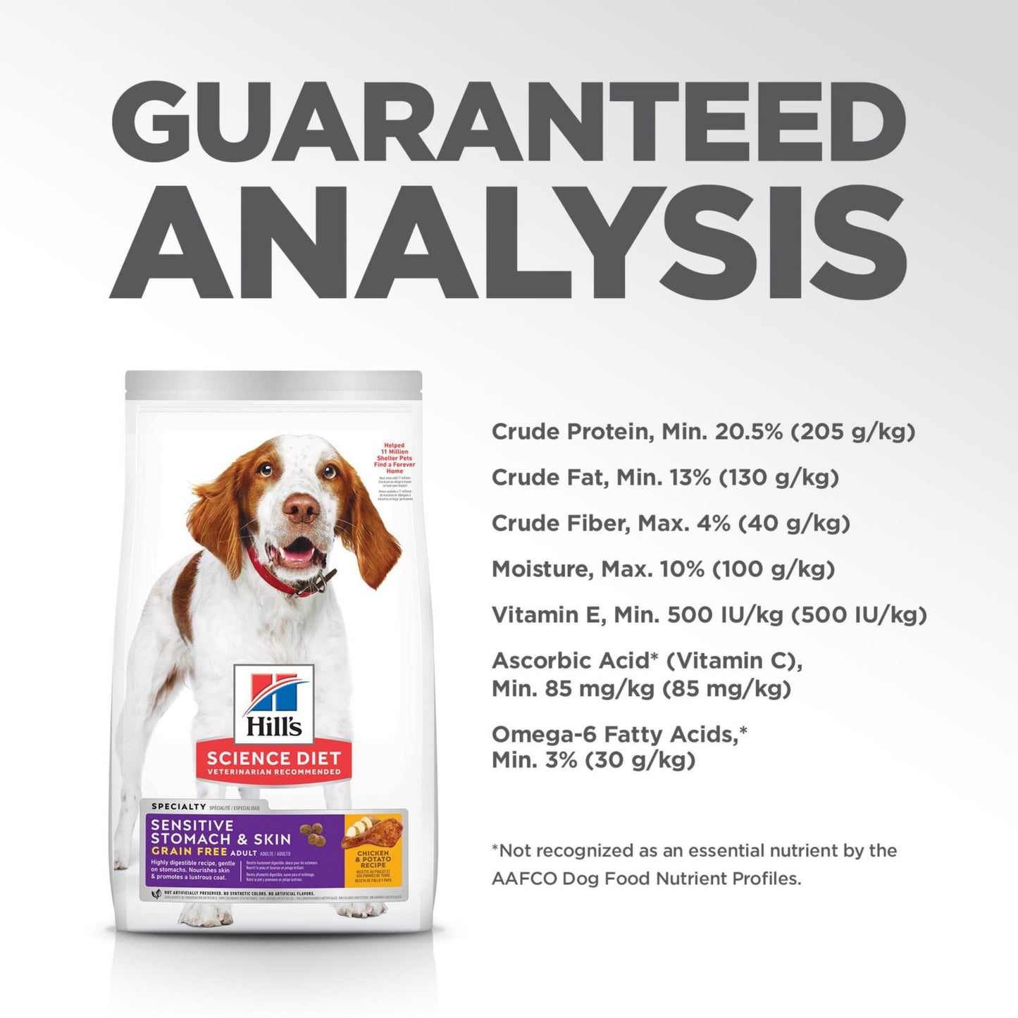Hill's Science Diet Sensitive Stomach & Skin, Adult 1-6, Stomach & Skin Sensitivity Support, Dry Dog Food, Grain Free Chicken & Potato, 24 lb Bag