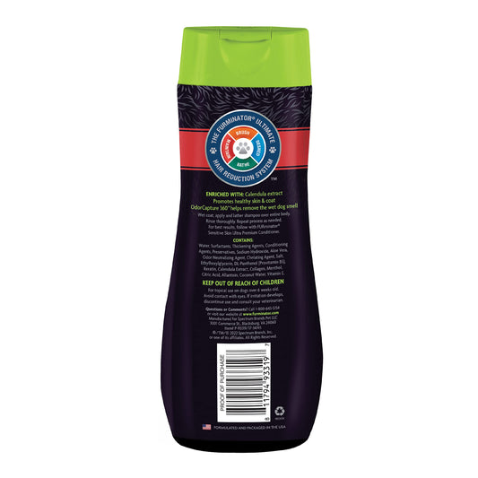 FURminator Sensitive Skin Ultra Premium Shampoo for Dogs, 16 Oz.