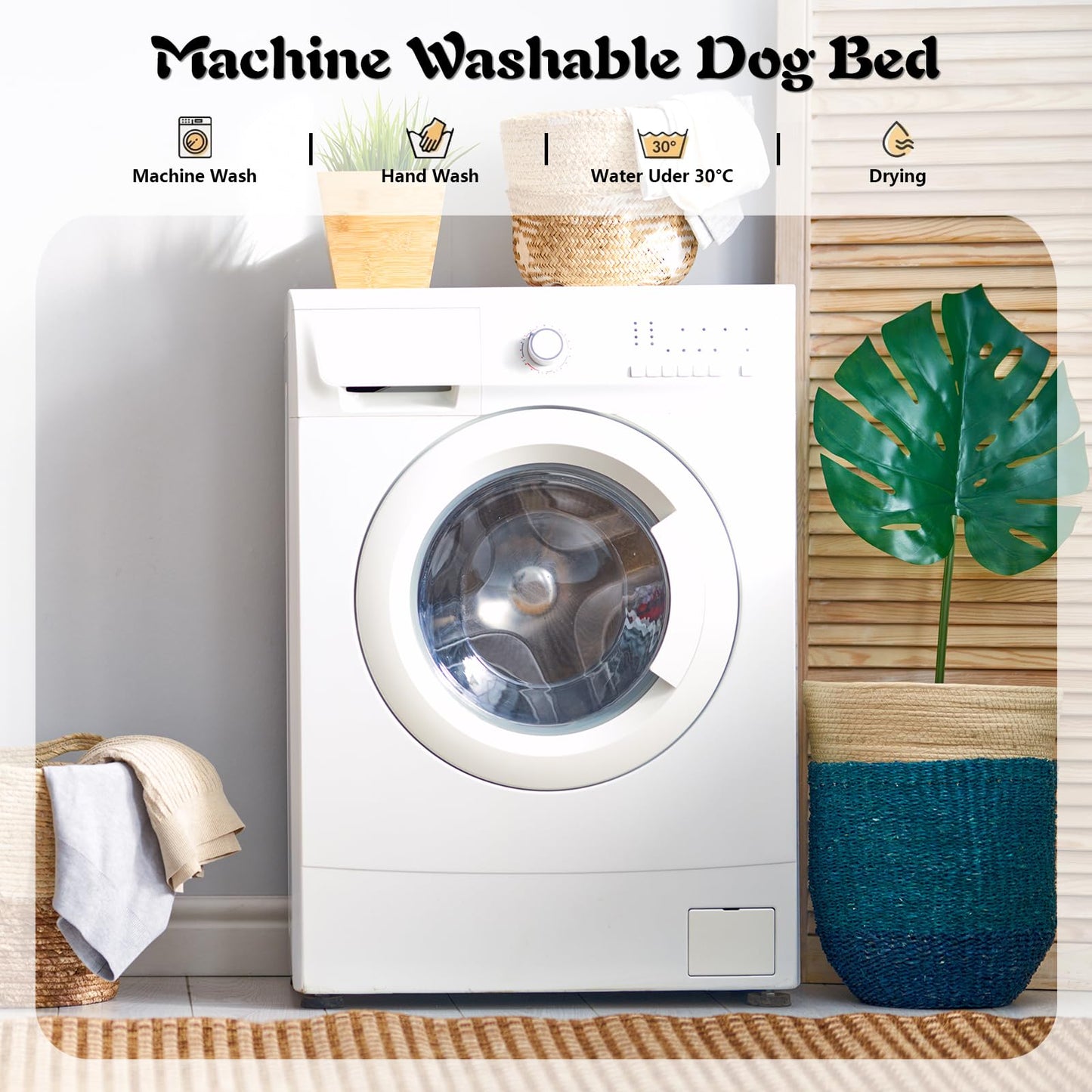 HUYBACK Calming Dog Bed for Medium Dogs 24in Orthopedic Dog Sofa Bed urable Washable Pet Bed Anti-Slip Bottom Fits up to 38 lbs Pets, m dark gray