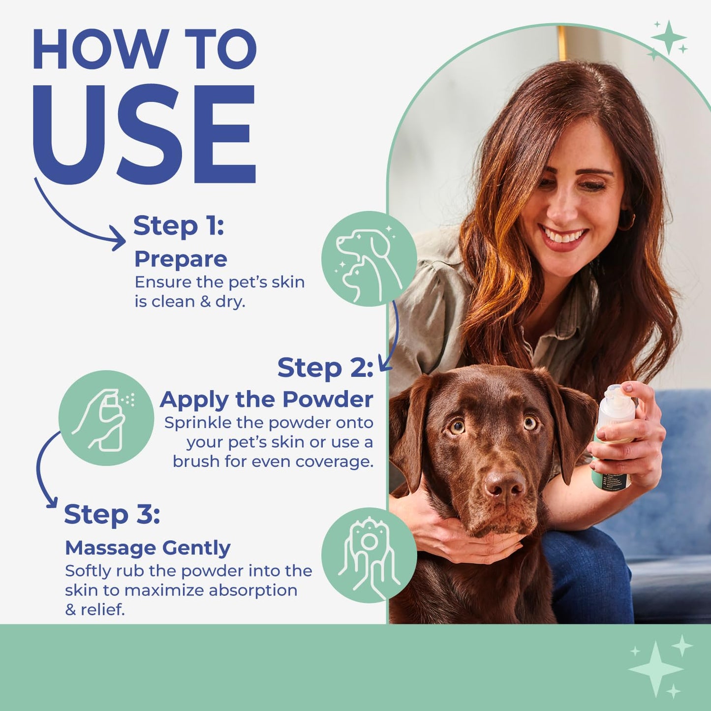 Naprim Naturals Soothing Pet Powder – Talc-Free Itch Relief for Dogs - Hot Spot Treatment, Dog Allergy Relief & Dry Shampoo for Dogs - Dog Paw Balm & Wound Care - First Aid for Sensitive Skin