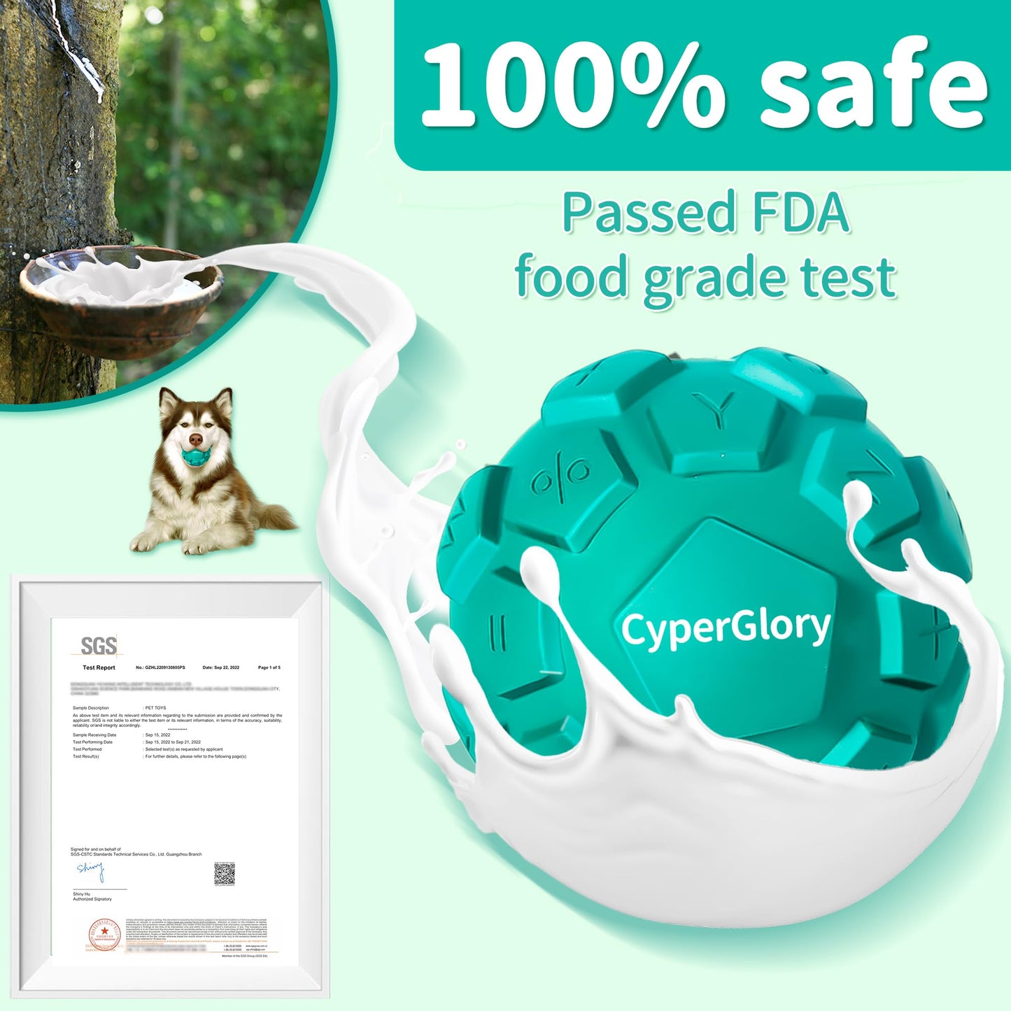 CyperGlory Upgraded Keyboard Dog Balls - Tough Durable Dog Toys with Improved Sound Activation for Aggressive Chewers, Relieves Anxiety, Cleans Teeth, Natural Rubber Dog Toy with Squeaker