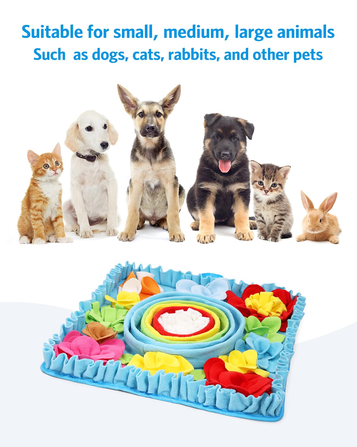 AMIR Snuffle Mat for Dogs, 20-inch Dog Snuffle Mat, Interactive Feeding Puzzle Toy, Promotes Natural Foraging and Slow Eating Sniff Mat, Aids Stress Relief and Training