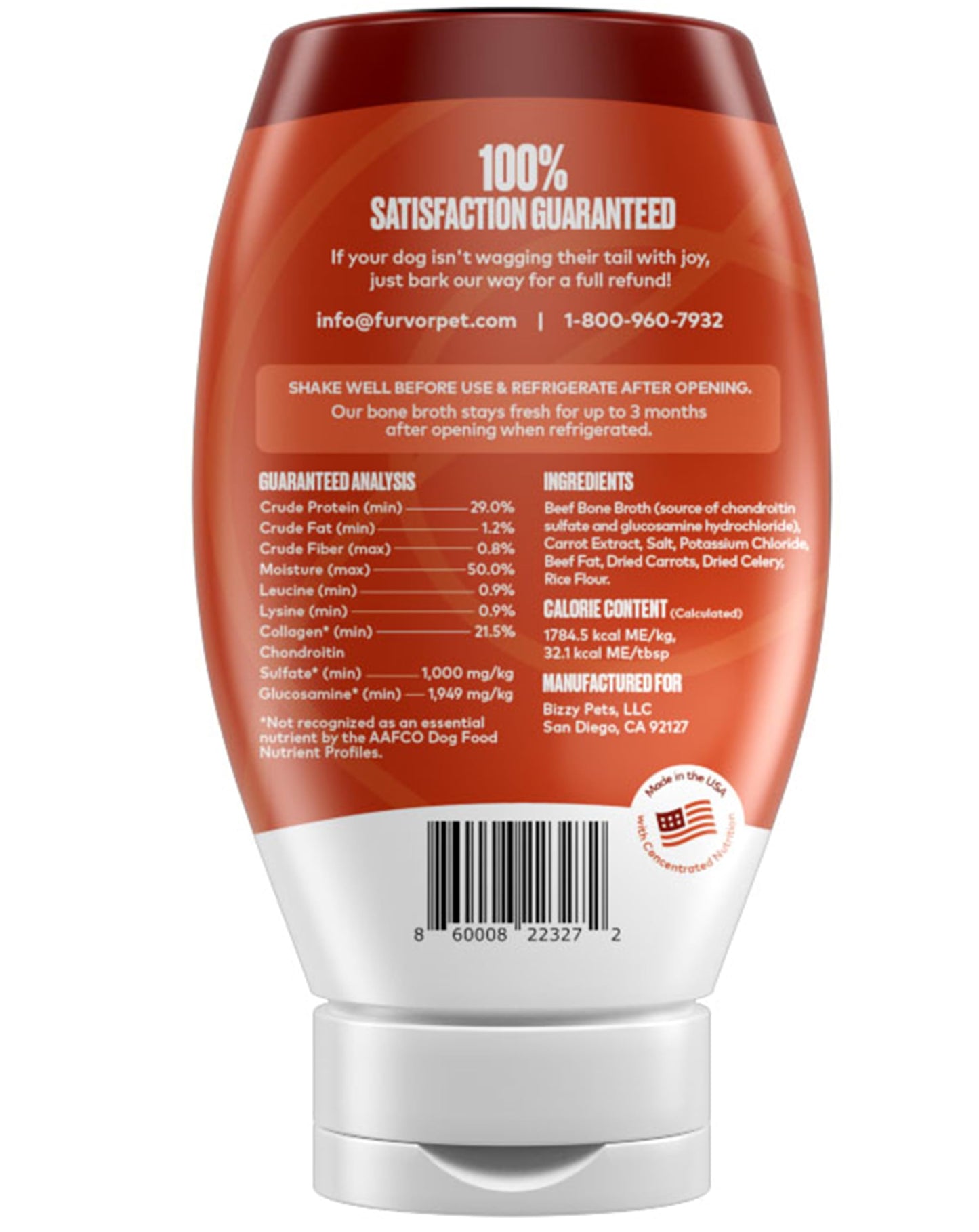 Beef Bone Broth Concentrate for Dogs - Collagen Protein Supplement - Digestion, Mobility, Coat, Immune System, Joints - Healthy Dog Food Gravy Topper - Human Grade, Made in USA (12 oz, 20 Servings)