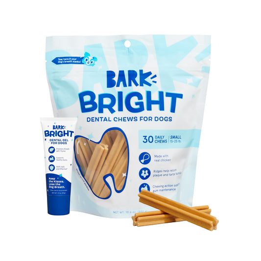 Barkbox Bright Original Dog Dental Kit, 30 Teeth Cleaning Chew Sticks & Toothpaste - Small Breeds