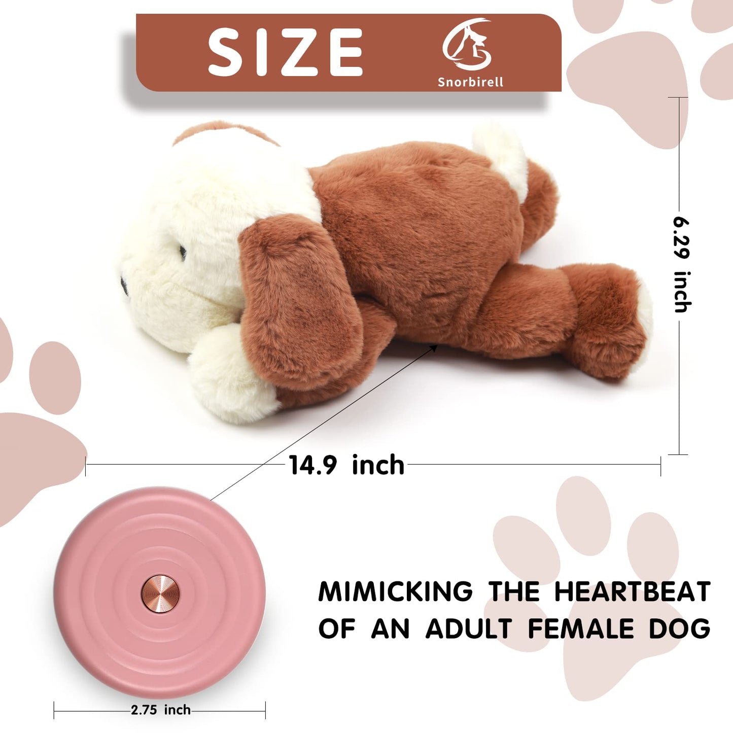 CZTNNZK Heartbeat Puppy Toy for Anxiety Relief Dog Behavioral aid Toy for Puppies Sleep Aid Separation Anxiety Soother for Small Medium and Large Dogs Calming Aid Heartbeat Plush Toys.