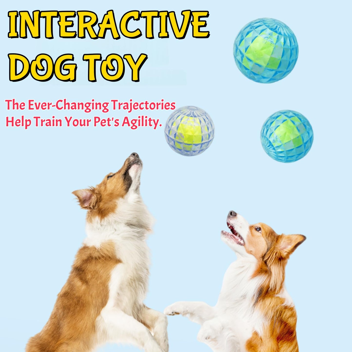 Jatmira 3Pcs Dog Ball Toy for Aggressive Chewers Cute Interactive Fetch Toys Tennis Ball Included Floating Squeaky Durable Pack of 3