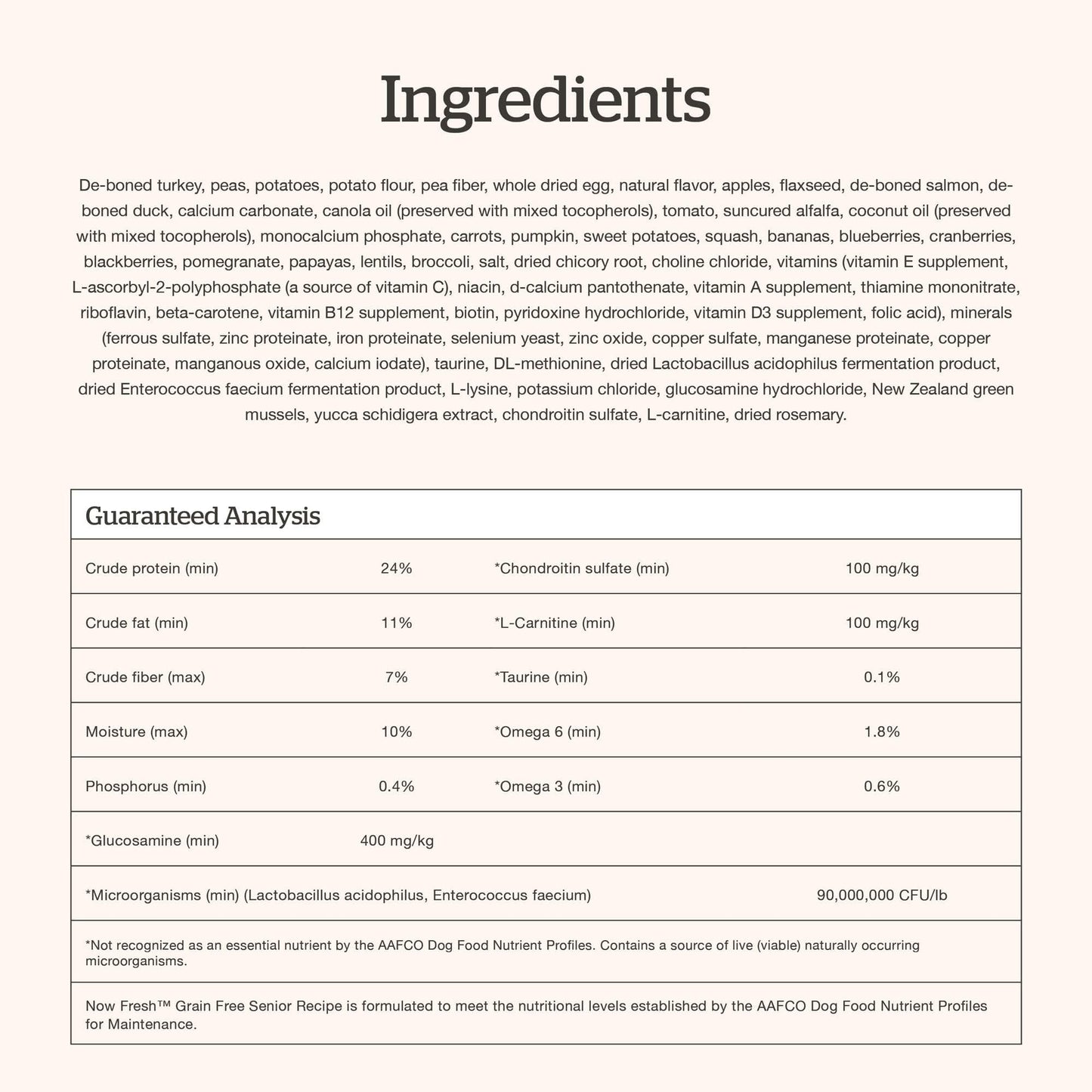 Now Fresh Grain-Free Senior Dry Dog Food with Turkey, Salmon & Duck, Premium Kibble Made with Real Meat & Fish, Chicken-Free Recipe, Glucosamine & Chondroitin for Healthy Joints, 22 lb Bag