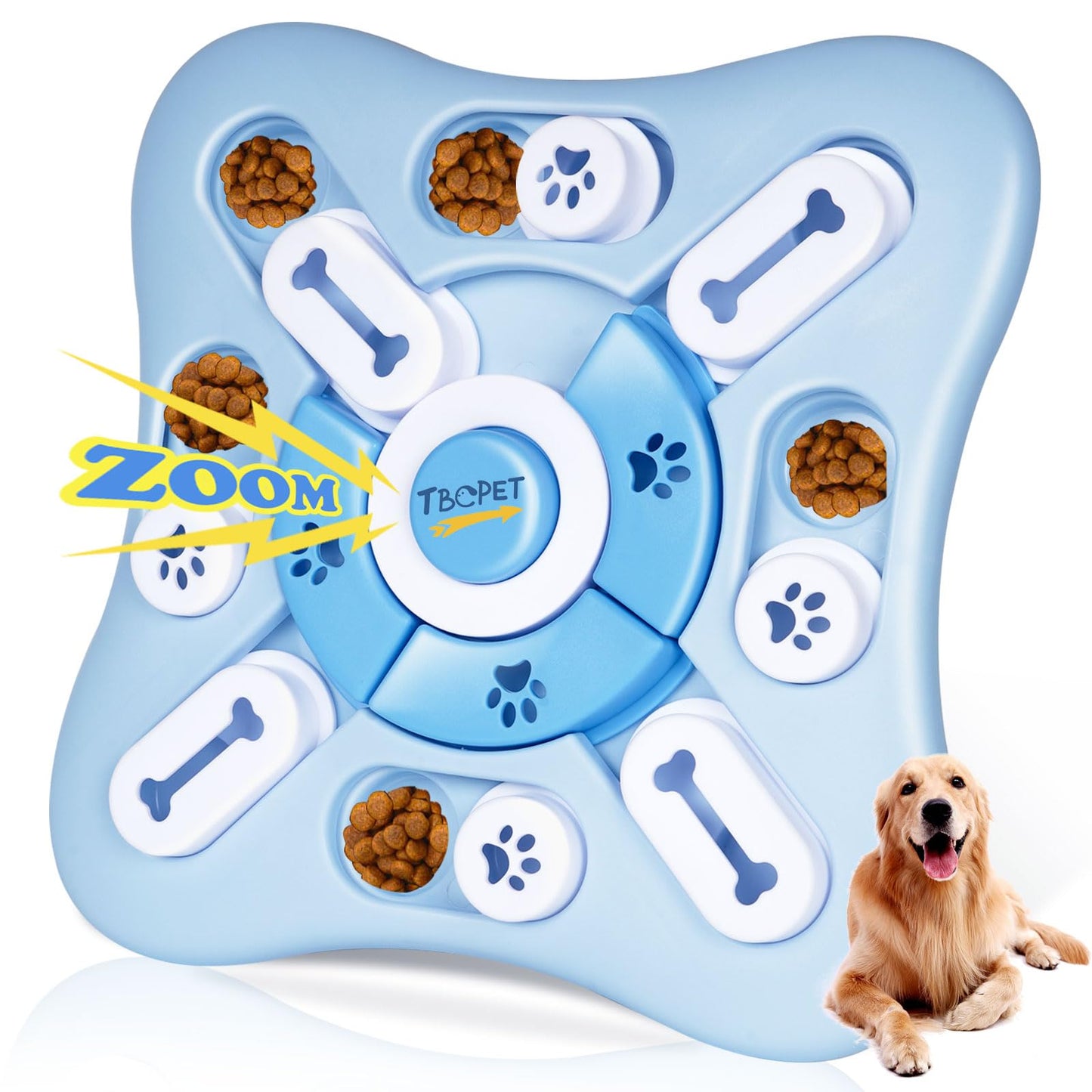 TBC PET Dog Puzzle Toy, Interactive Dog Toys Treat Puzzle Dispensing for Dogs Brain Stimulation IQ Training & Mental Enrichment, Squeaky Slow Feeder Advanced Level 2 in 1 for Small/Medium/Large Dogs