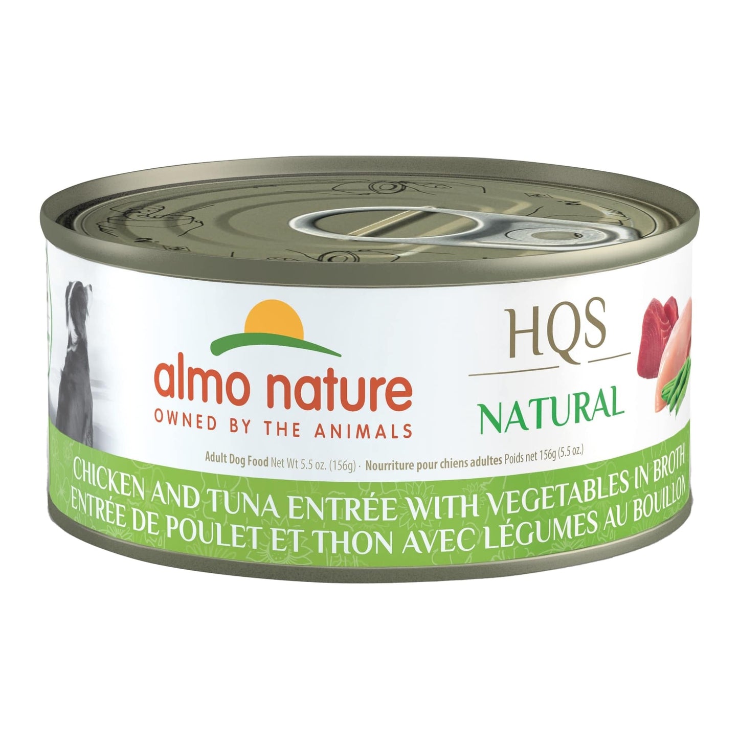 almo nature HQS Natural Wet Dog Food Chicken and Tuna Entrée, Grain Free, Additive Free, Low Fat, GMO Free, 5.5oz Pack of 12