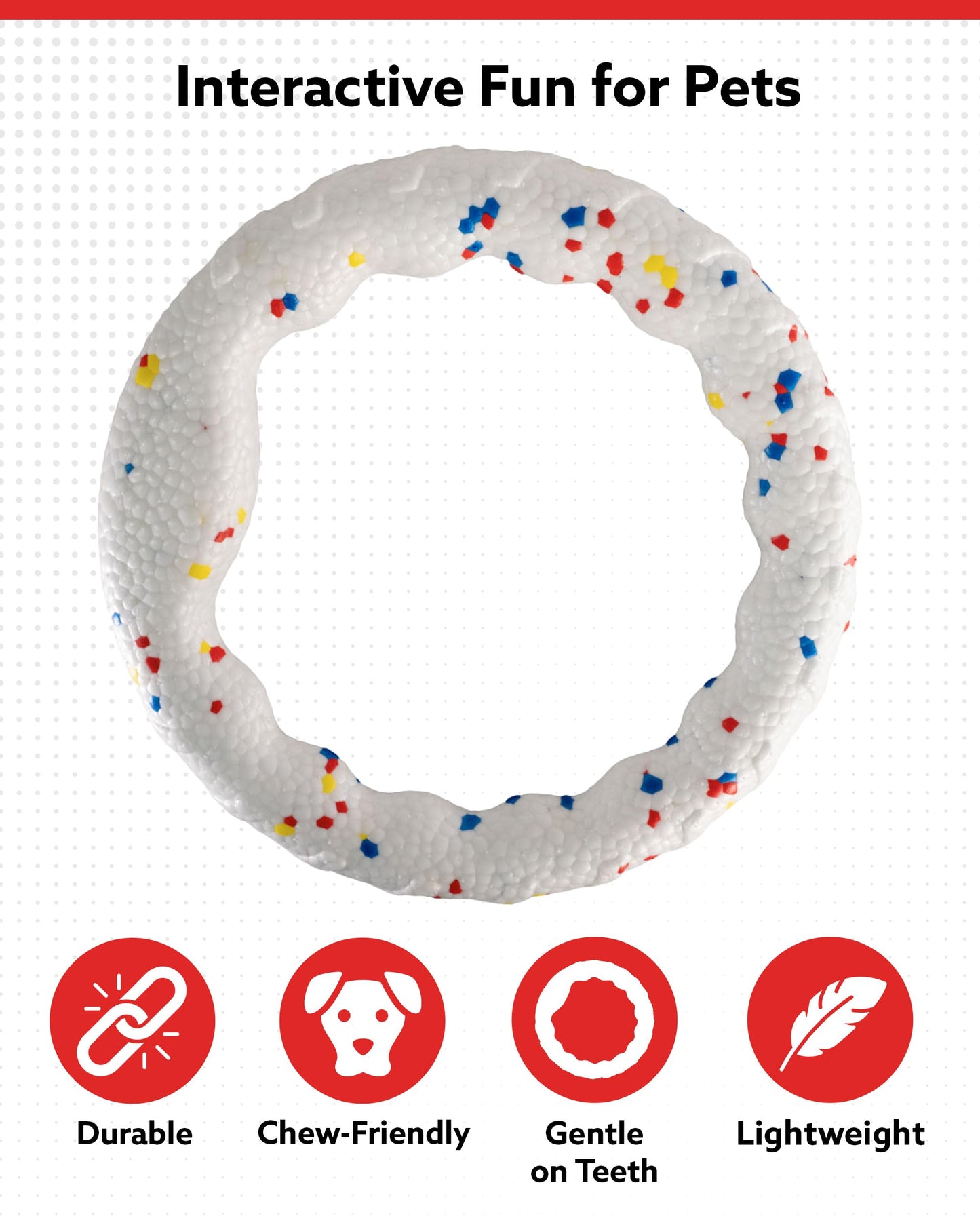 ALPI Chomp Ring - Durable, Soft, & Squishy Bite Puppy Toys for Dogs & Other Pets - Stimulating Dog Toys for Sensory Play & Fun (Large)