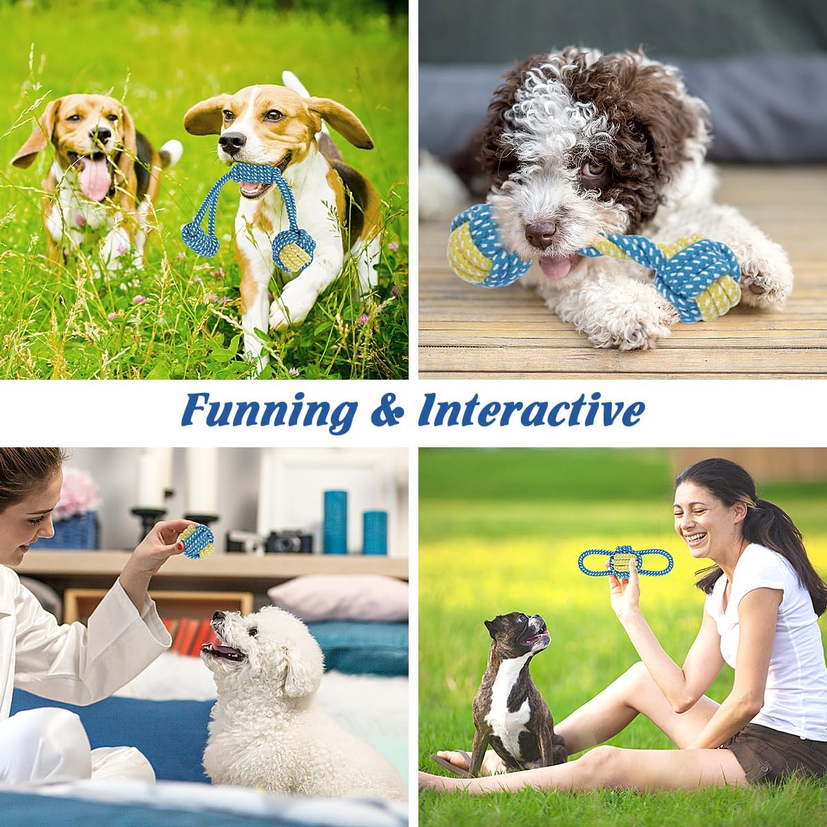 ETACCU 16 Pack Dog Rope Toys for Puppy & Small Dogs ， Puppy Rope Toy for Aggressive Chewers, Indestructible，Keeping Dogs from Being Bored