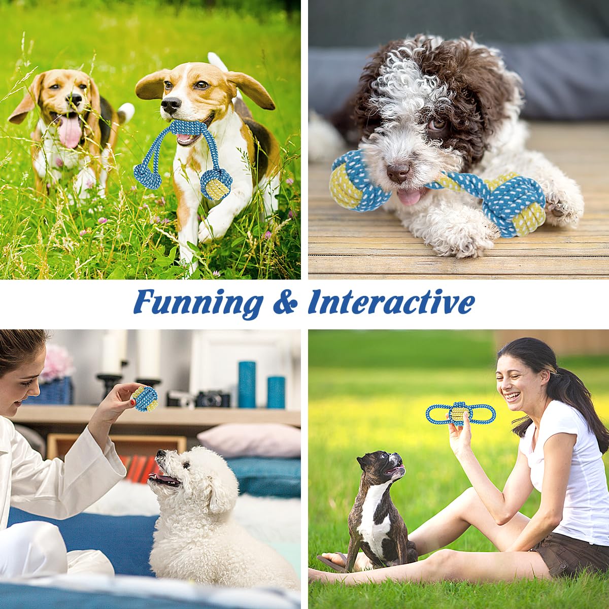 ETACCU 16 Pack Dog Rope Toys for Puppy & Small Dogs ， Puppy Rope Toy for Aggressive Chewers, Indestructible，Keeping Dogs from Being Bored