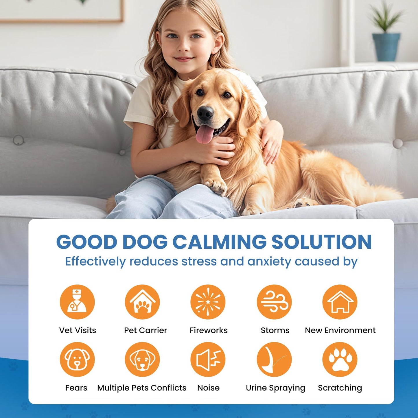 Yirr Dog Calming Diffuser, 6 in 1 Puppy Pheromones Calming Diffuser, Relaxing Pheromone for Dogs Relief Stress Anxiety Fighting Scratching Barking, Help Train Dog to Pee, 3 Diffuser 3 Refill(48ml)