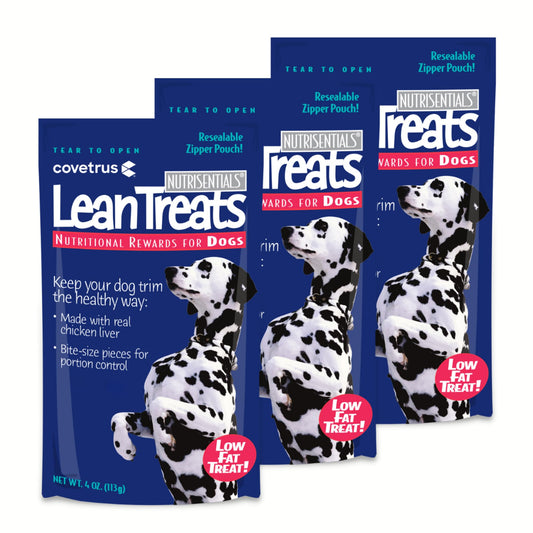 Covetrus Nutrisential Lean Treats for Dogs - Small, Medium & Large Dogs (K9) - Nutritional Low Fat, Bite-Size - Soft Chicken Flavor - Chicken Flavor - 3 Pack - 4oz