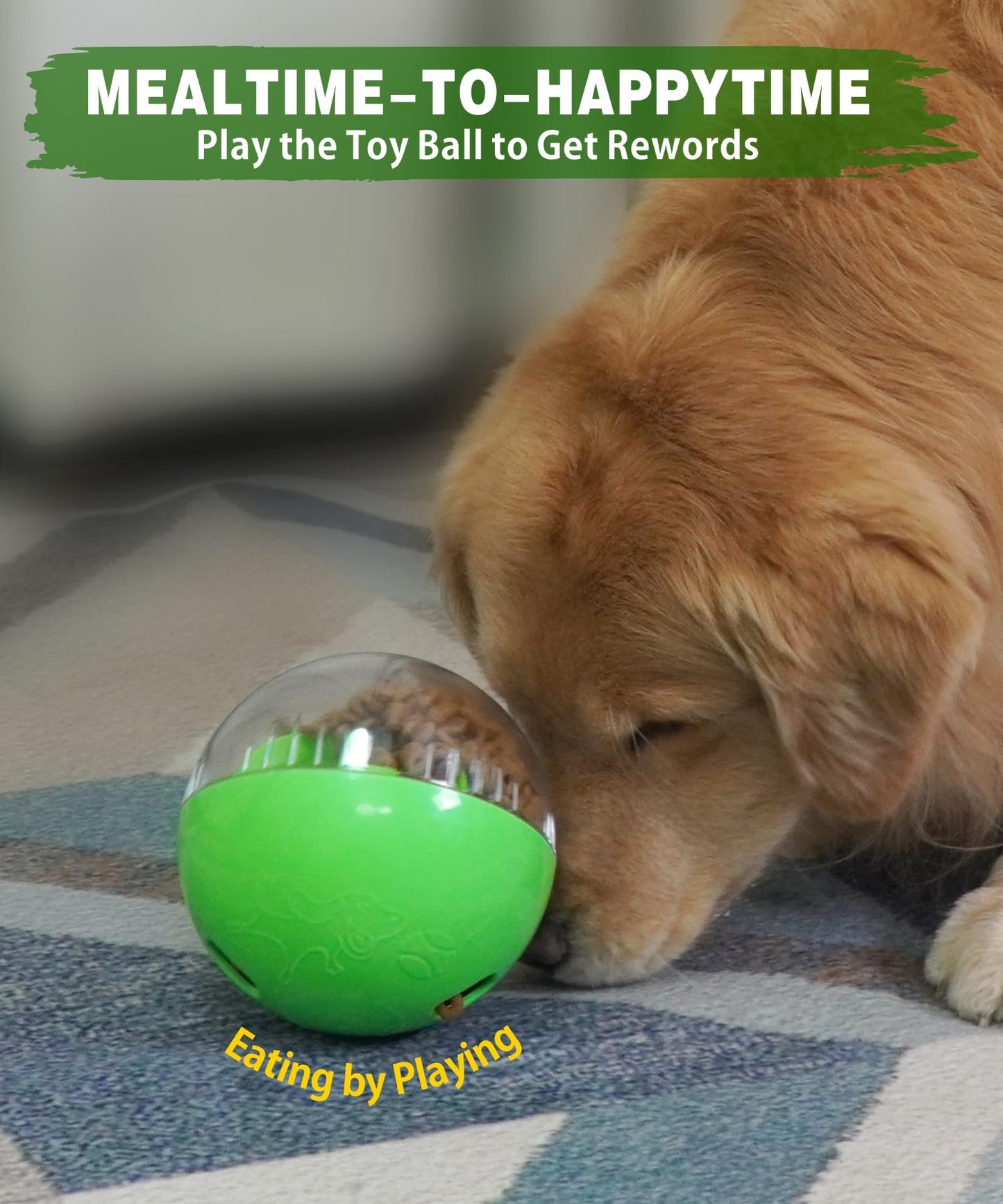 WELIKEIT Interactive Dog Treat Toy, Mental Stimulation and Enrichment, Green