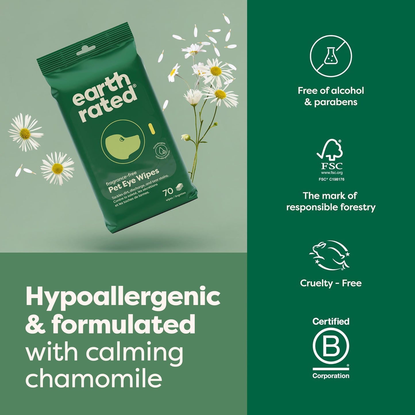 Earth Rated Short Coat Essentials - Dog Shampoo, Grooming Wipes, Refresh Mist & Eye Wipes