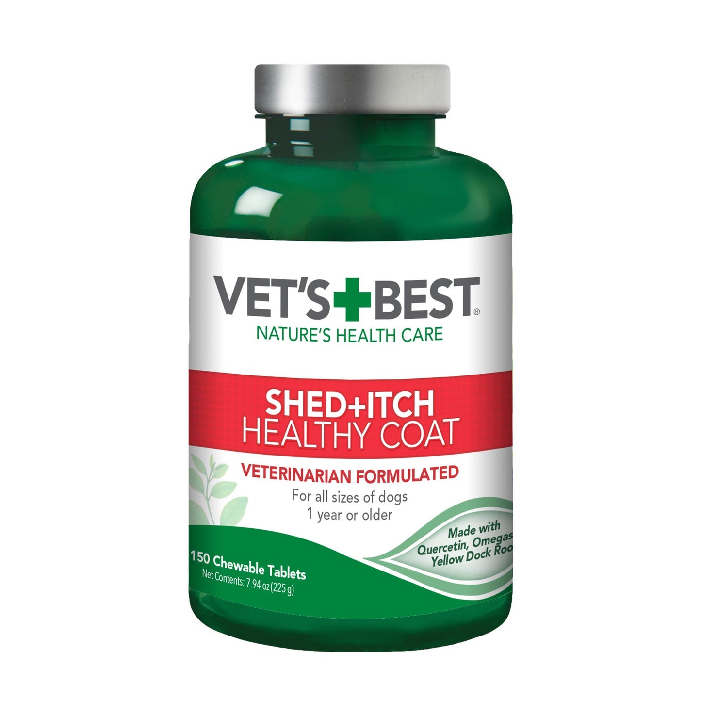 Vet's Best Healthy Coat Shed & Itch Relief Dog Supplements & Allergy Itch Relief Dog Shampoo | Cleans and Relieves Discomfort from Seasonal Allergies | Gentle Formula | 16 Oz