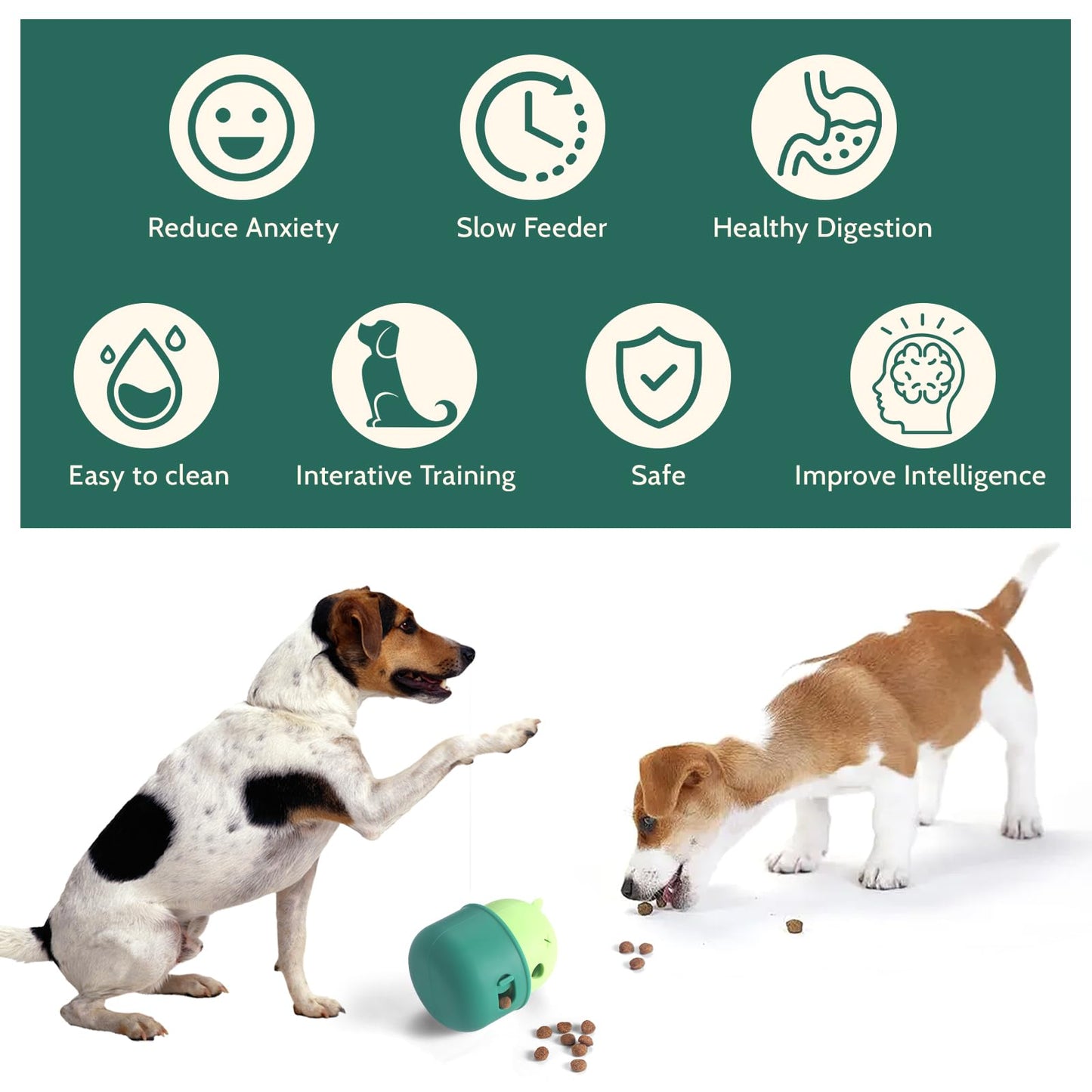 Silicone Dog Slow Feeder Toy - Interactive Puzzle Feeder & Food Dispenser for Small & Large Dogs - Enrichment Toys for Mental Stimulation - Fun Puppy Chew Toys & Cat Treat Dispenser to Keep Pets Busy