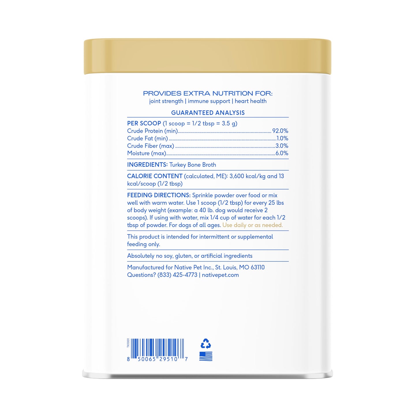 Native Pet Full-Body Wellness Duo: Turkey Bone Broth Powder for Dogs (96 Servings) & Daily Dog Multivitamin (30 Scoops) - Daily 11-in-1 Multivitamin and Pet Gravy Food Topper for Picky Eaters