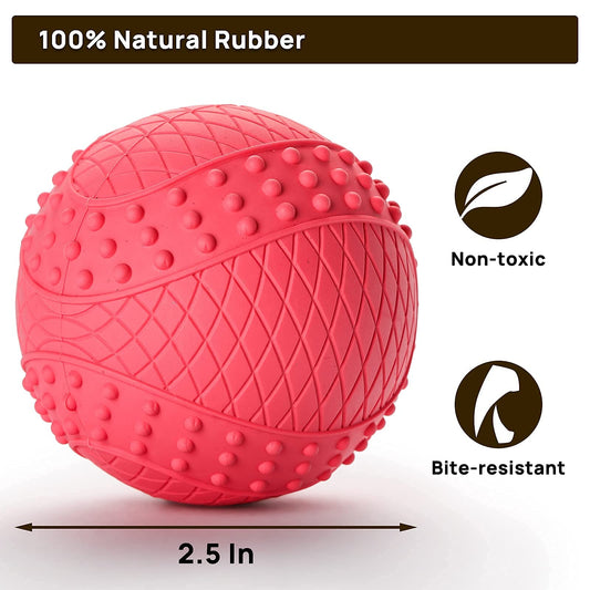 iPettie Summer Floating Dog Ball, Squeaky Water Fetch Toy, Waterproof Rubber Chew Ball, BPA Free, Colorful, 4 Sets, 2.5"