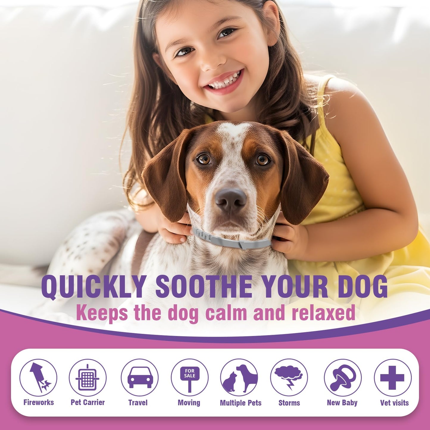 Calming for 4 Pack Pheromone Calming Collar for Dogs Calming Collar for Dogs Anxiety and Stress Lasts 60 Days Suitable for All Small, Medium and Large Calming Dog Collar Natural