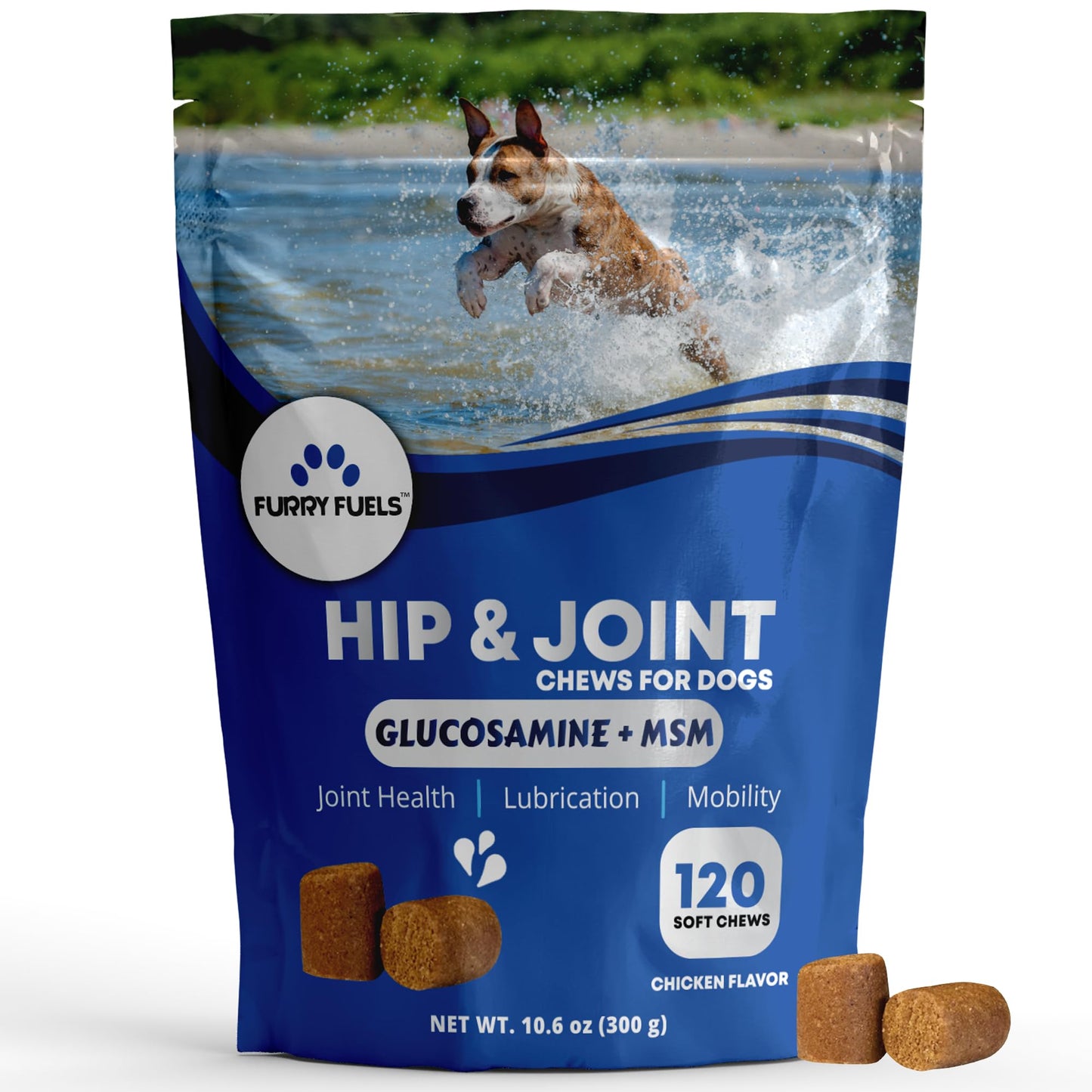 Hip and Joint Supplement for Dogs 120 Dog Chews - Advanced Glucosamine for Dogs - Chicken Flavor Hip and Joint Chews for Dogs - Dog Pain Relief Supplement - Perfect for Small to Medium and Large Breed