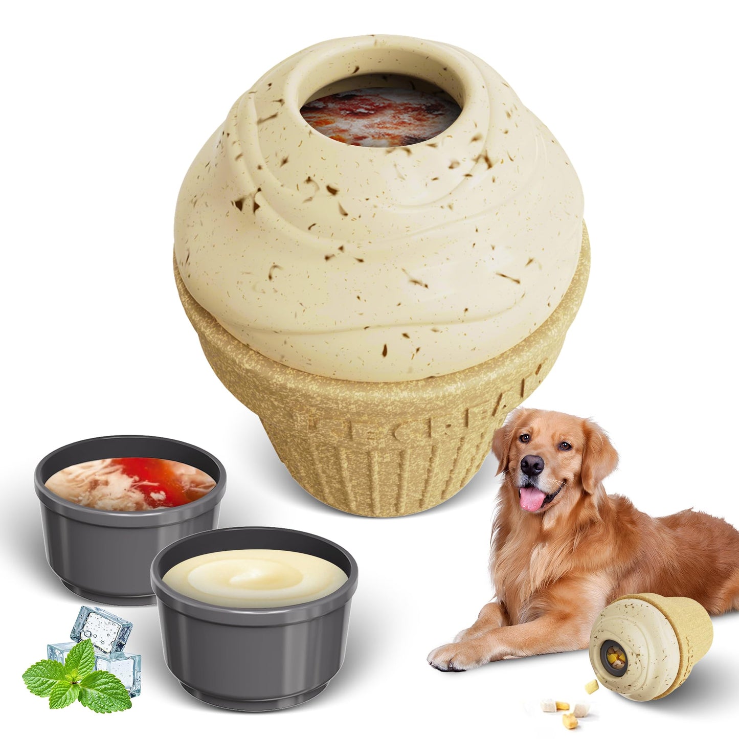 FULUPET Dog Treat Dispenser Toy Interactive, Frozen Treat Toy Reduces Anxiety, Chew Toys for Aggressive Chewers, Birthday Enrichment Toy, Dog Treat Toys to Keep Them Busy for All Breeds