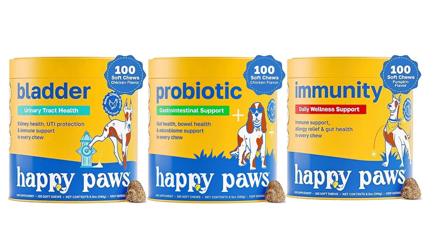 The Bladder Buddy Pack – Urinary Tract, Digestive & Immune Support for Dogs – with Cranberry, Mushrooms, Probiotics, & Pumpkin – Vegan Soft Chews, Non GMO, Natural Formula