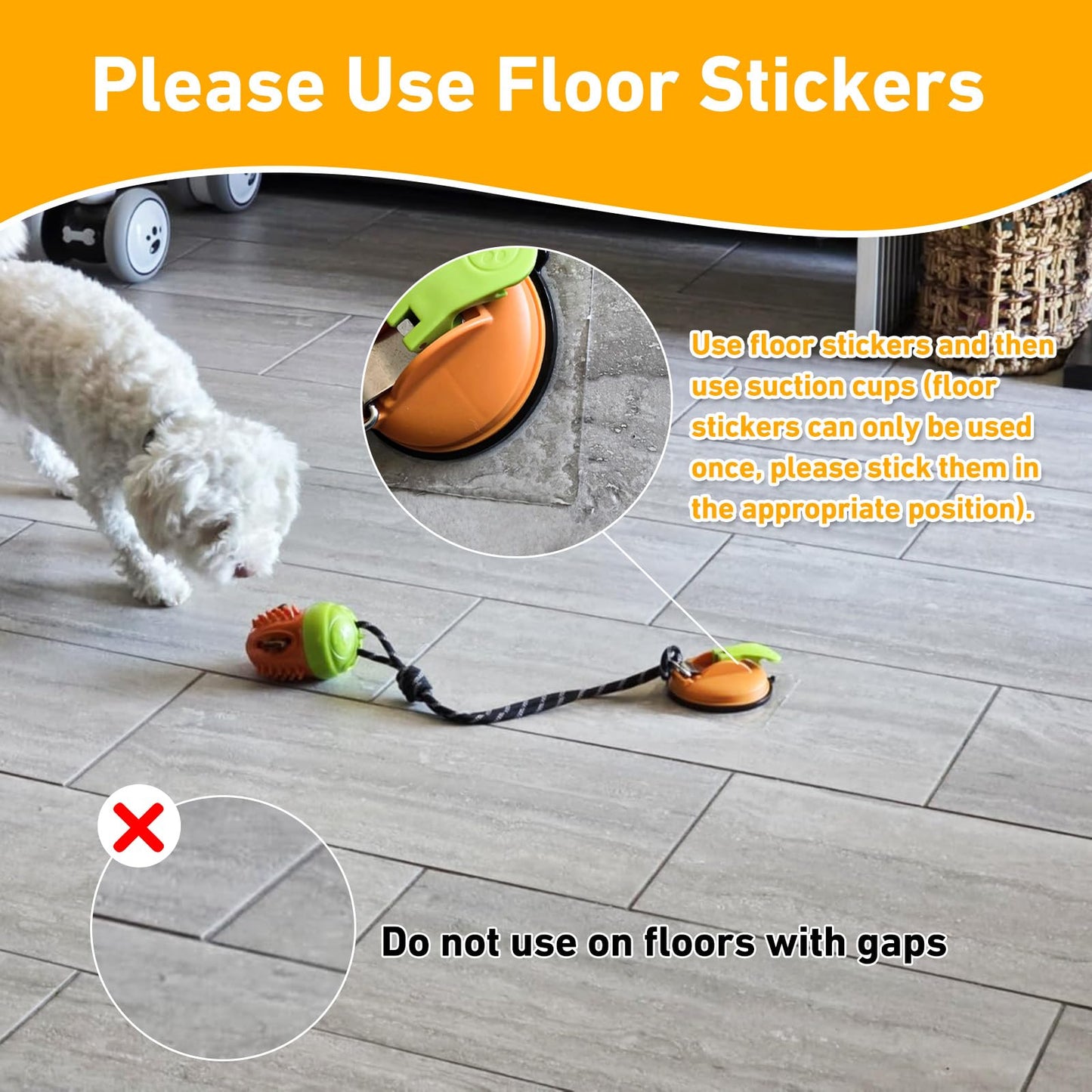 Interactive Dog Toys Tug of War, Stimulating Chew Toy Suction Cup Tug of War Enrichment Rope Boredom Busy Self Play Food Teething, Indestructible Puzzle Toys & Treat Dispensing Ball for Dog Enrichment