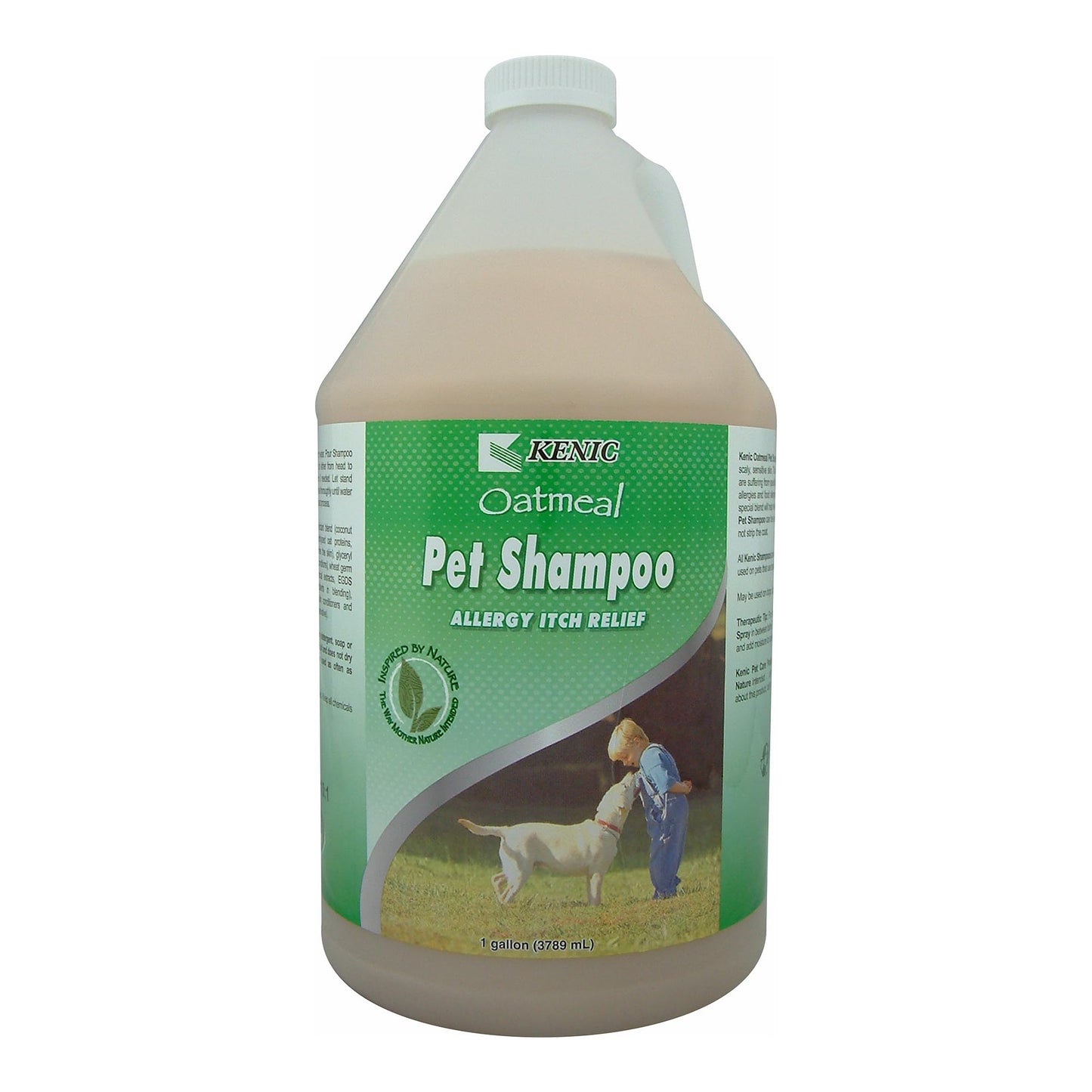 Kenic Oatmeal Anti-Itch Conditioning Pet Shampoo w/Almond Oil for Dogs and Cats, Dry Itchy Skin Relief, Moisturizing & Deodorizing, Soap Free, Safe for Puppies, Made in USA, 1 Gallon