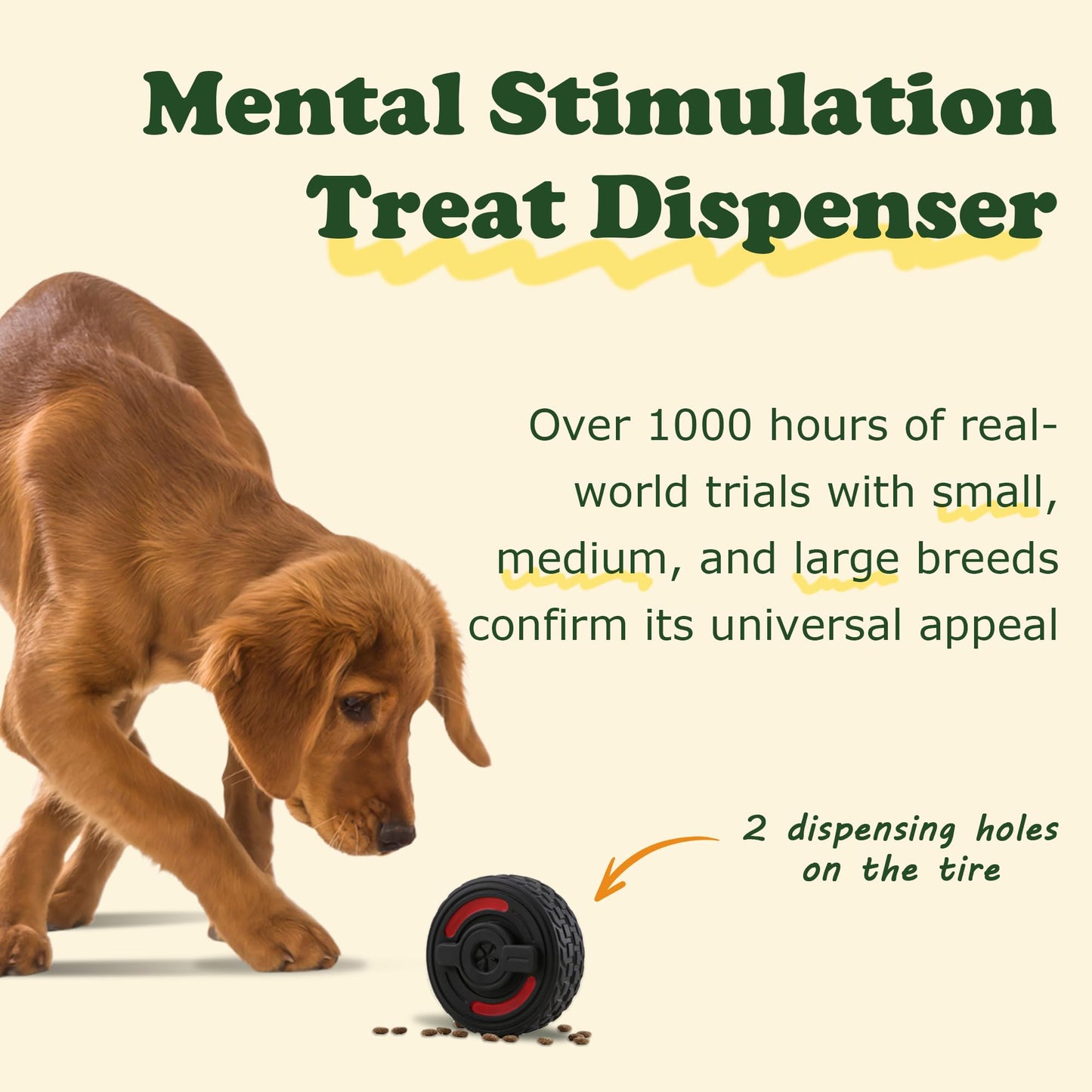 PETFROH 3-in-1 Dog Treat Toy for Aggressive Chewer, Natural Rubber Dog Puzzle, Bully Stick Holder, Frozen Treat Dispensing Toy for Small Medium Large Breeds