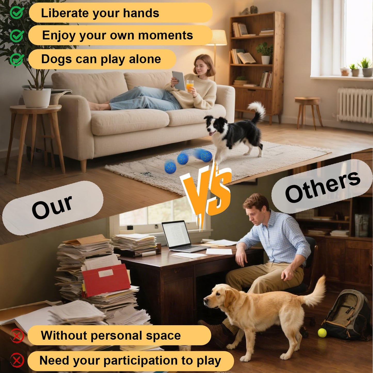 Dog Toys Soccer Ball with Nylon Strap, Puppy Birthday Gifts, Dog Outdoor Toys, Durable Fetch Ball Dogs Toy for Puppy Small Medium Breed (6 inch)