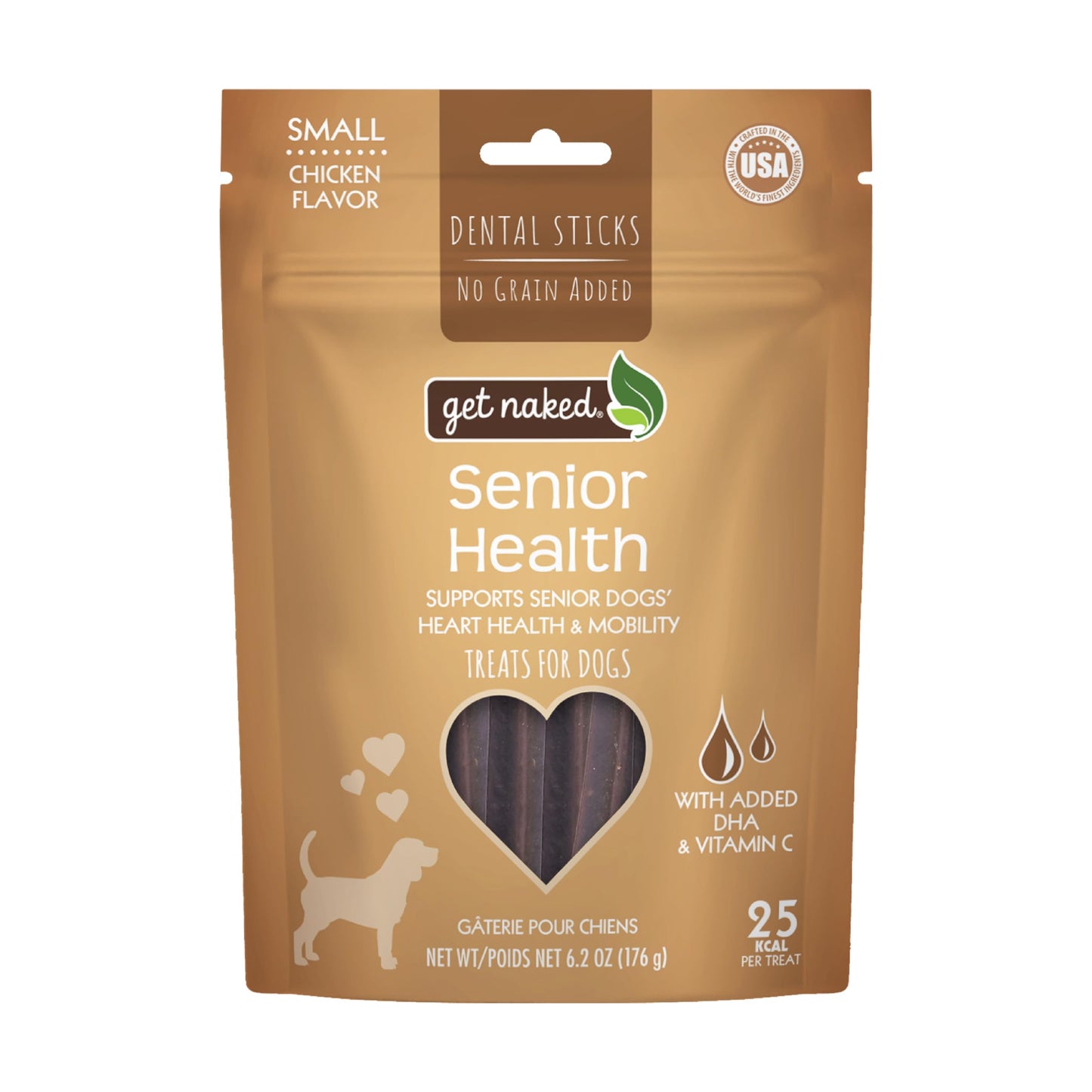 Get Naked Dental Sticks Grain-Free Chicken Flavor Dog Treats, Senior Health Small 6.2-oz Bag