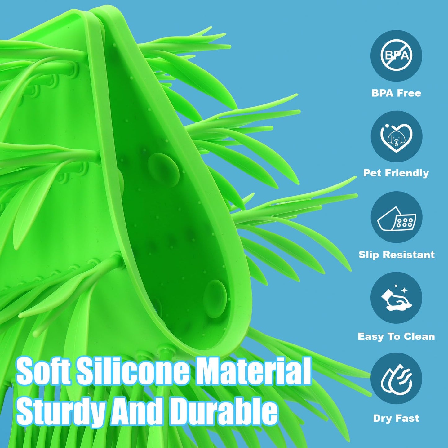 AIERSA Silicone Grass Mat for Cats,Slow Food Mat Grass,Pet Snuffle Mat for Dog,Green Grass Silicone Cat Foraging Mat Motivate Pets to Forage for f Food,Interactive Food Toy for Boredom