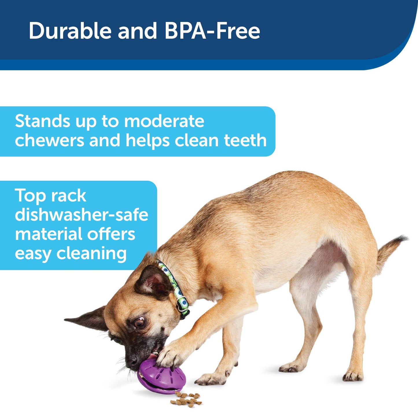 PetSafe Busy Buddy Twist'n Treat - BPA-Free Adjustable Meal Dispenser & Training Toy - Interactive Enrichment for Hard Chewers - Compatible with Hard & Smearable Treats - Helps Clean Teeth - Small