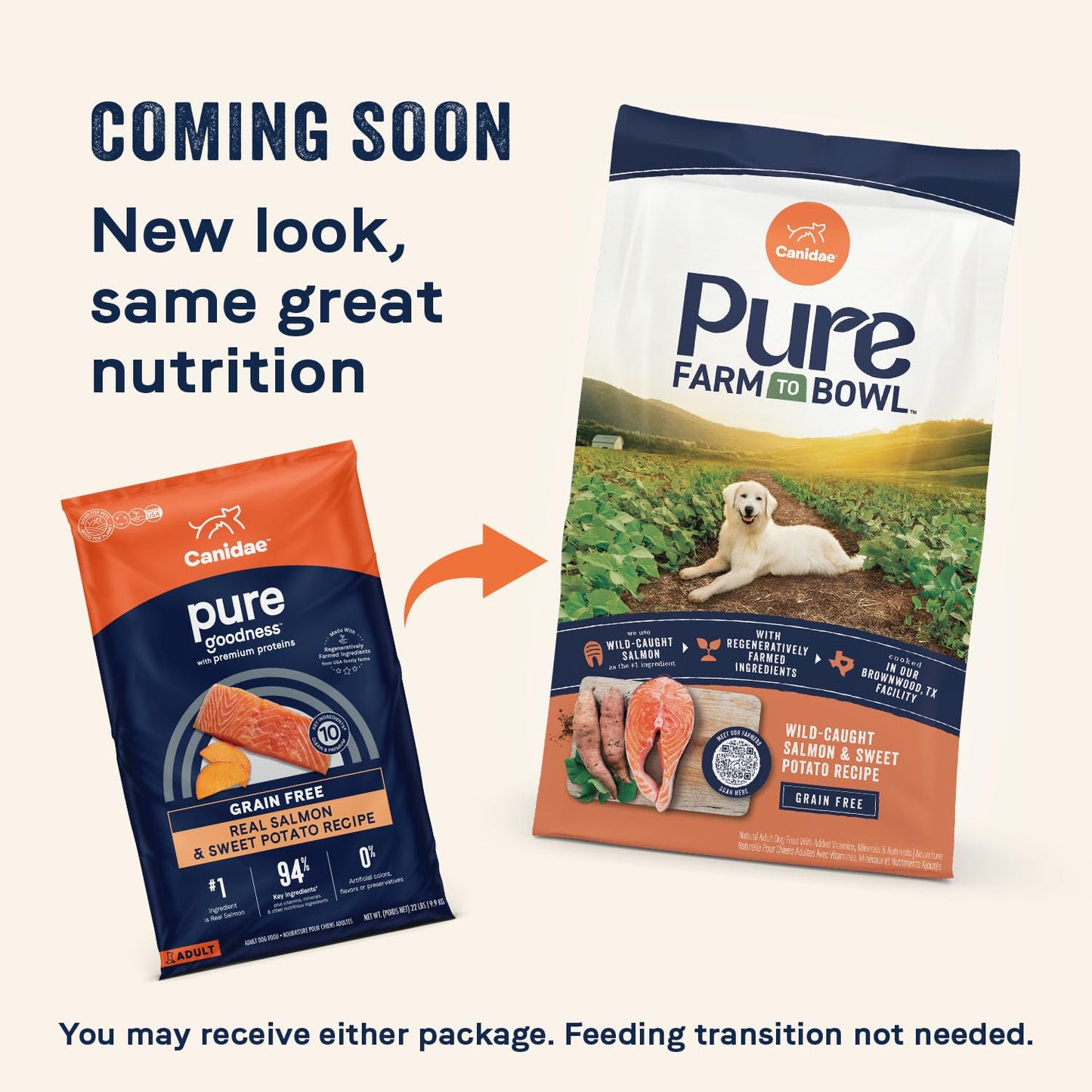 Canidae Pure Limited Ingredient Premium Adult Dry Dog Food, Real Salmon & Sweet Potato Recipe, 22 lbs, Grain Free