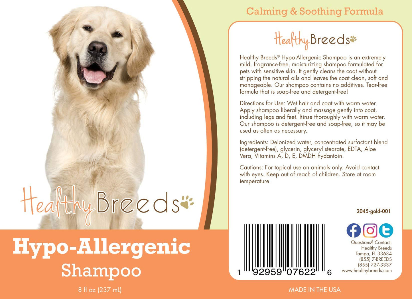 Healthy Breeds Golden Retriever Hypo-Allergenic Shampoo 8 oz